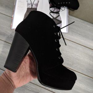 Black Lace Up Booties